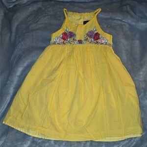 Cynthia Rowley Yellow Dress with Colorful Floral Embroidery Size 4